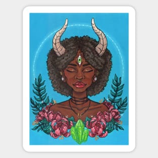 Magical Taurus Girl Sticker